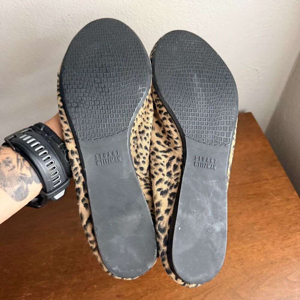 Stuart Weitzman Animal Print Ballet Flats Sz 9 Brown Black Cheetah - Picture 3 of 5
